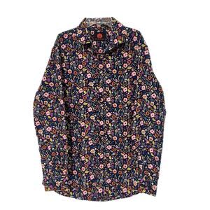 Simon Banks Multicolor Halloween Skeleton Floral Button Down Shirt Men's M